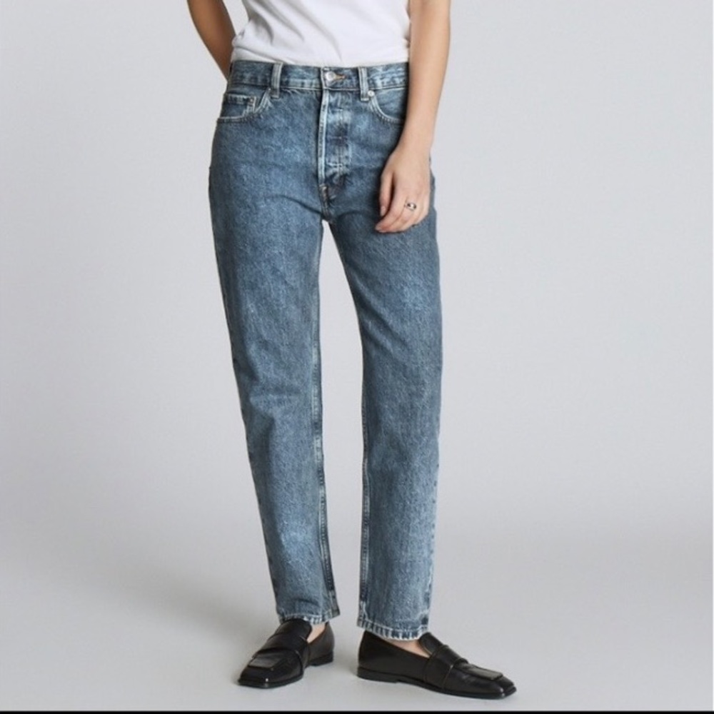 NWT: everlane “the rigid slouch jean” relaxed straight jean- acid wash - Picture 3 of 6